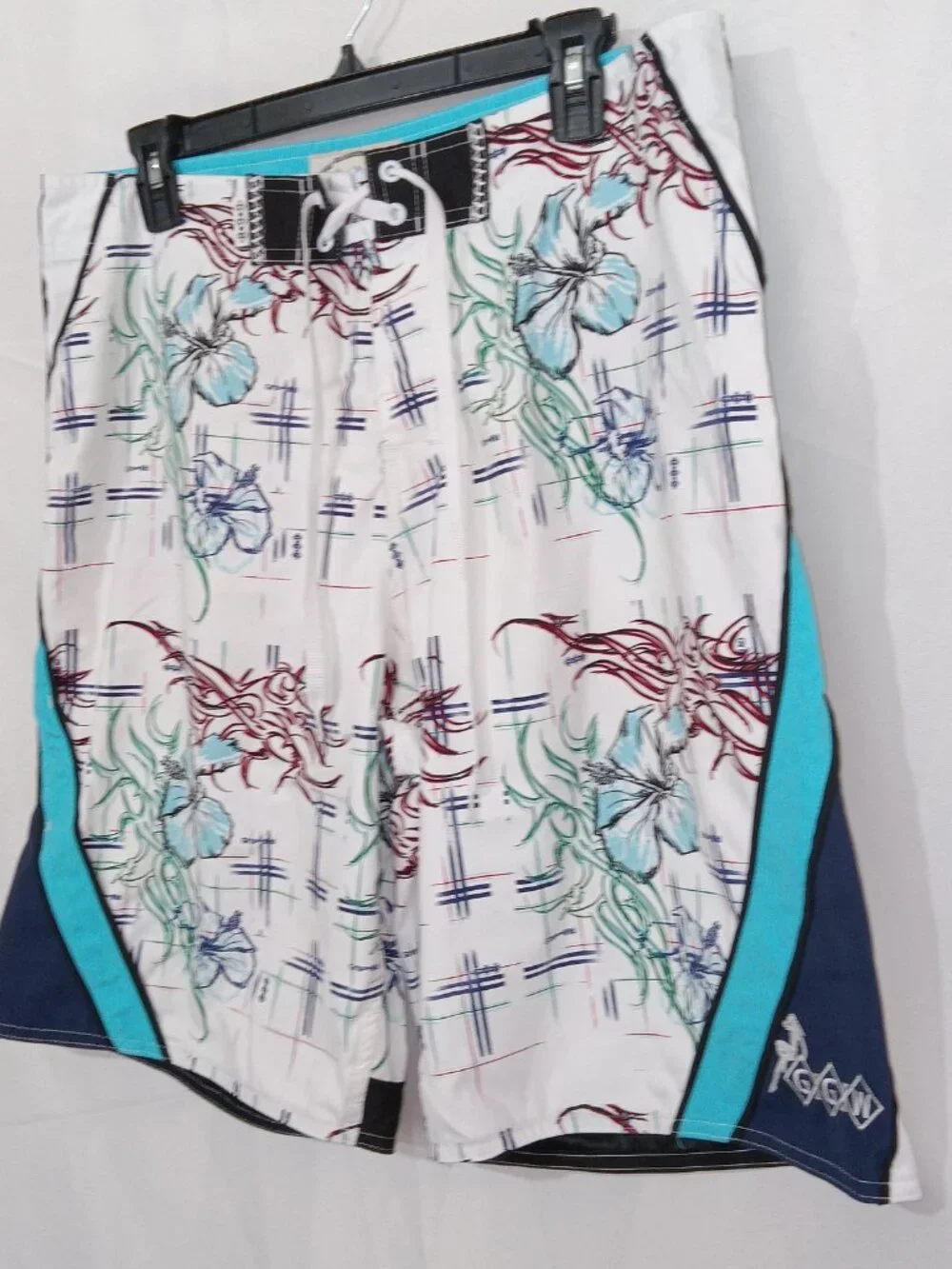 Girls Gone Wild Board Shorts M Floral Tribal Surf Swim Trunks RARE Y2K NWOT